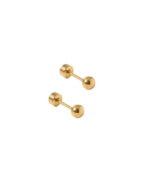 4mm Gold Tone Ball Stud - LINNY CO WholesaleMetals