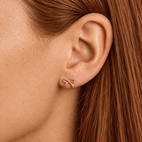Bow Gold Tone Stud - LINNY CO WholesaleMetals
