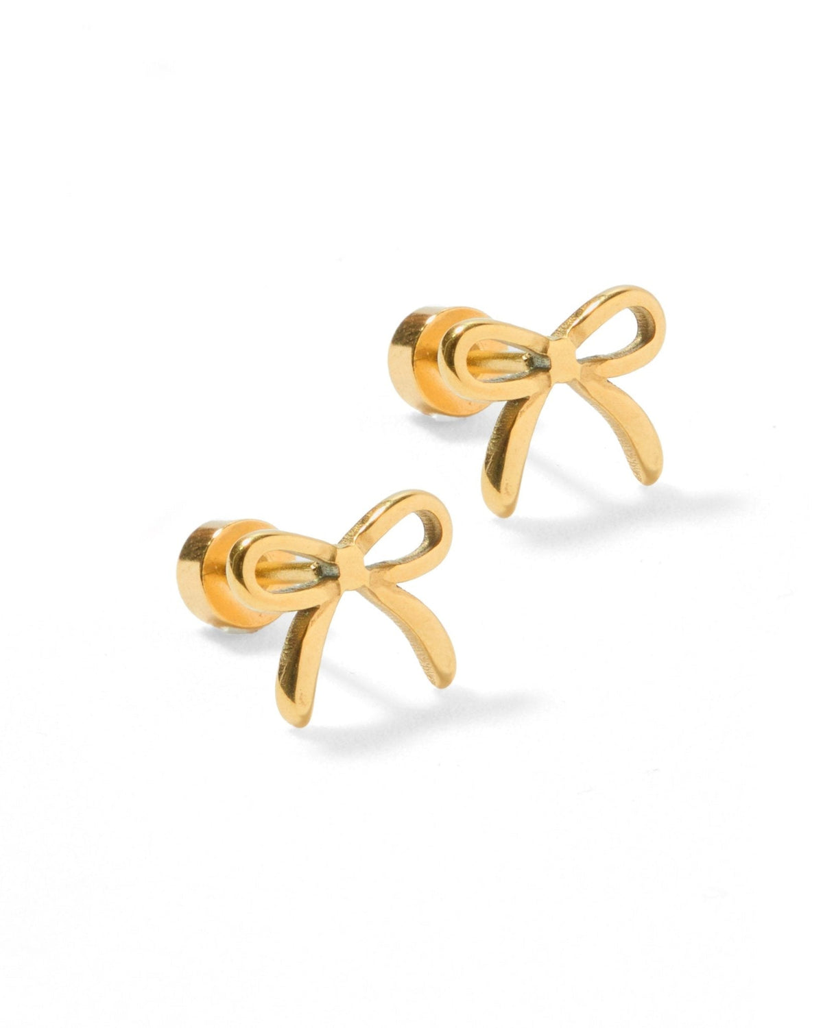 Bow Gold Tone Stud - LINNY CO WholesaleMetals