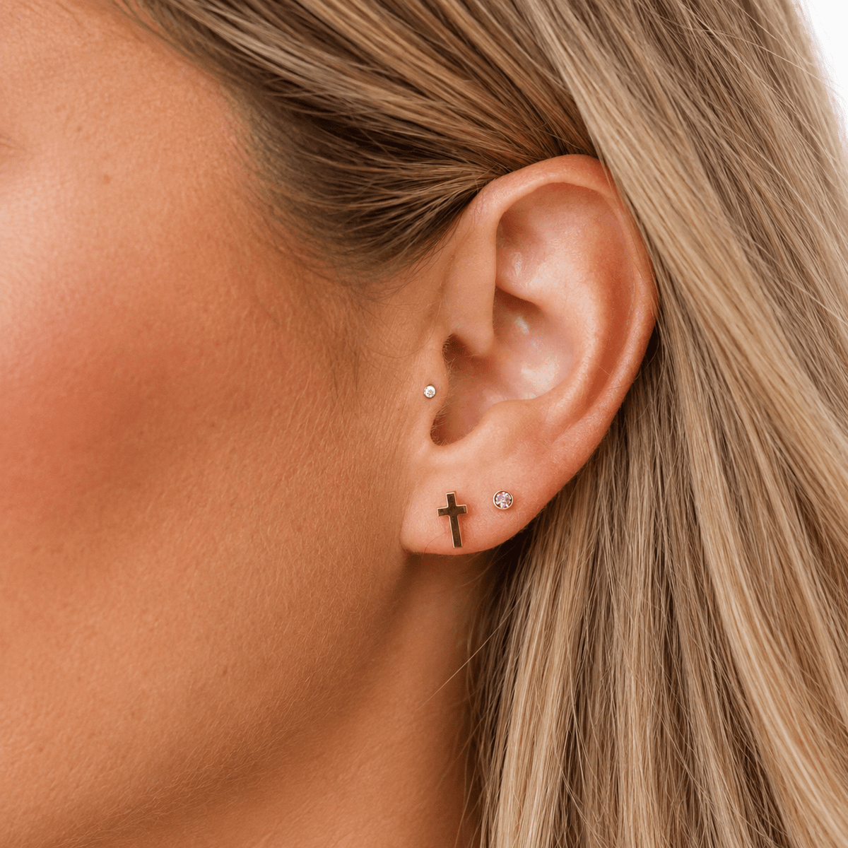 Classic Cross Gold Tone Stud - LINNY CO WholesaleMetals