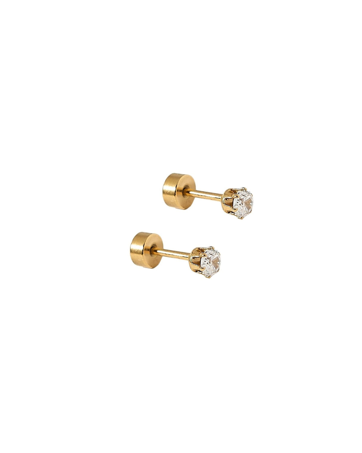 Clear CZ 3mm Gold Tone Stud - LINNY CO WholesaleMetals