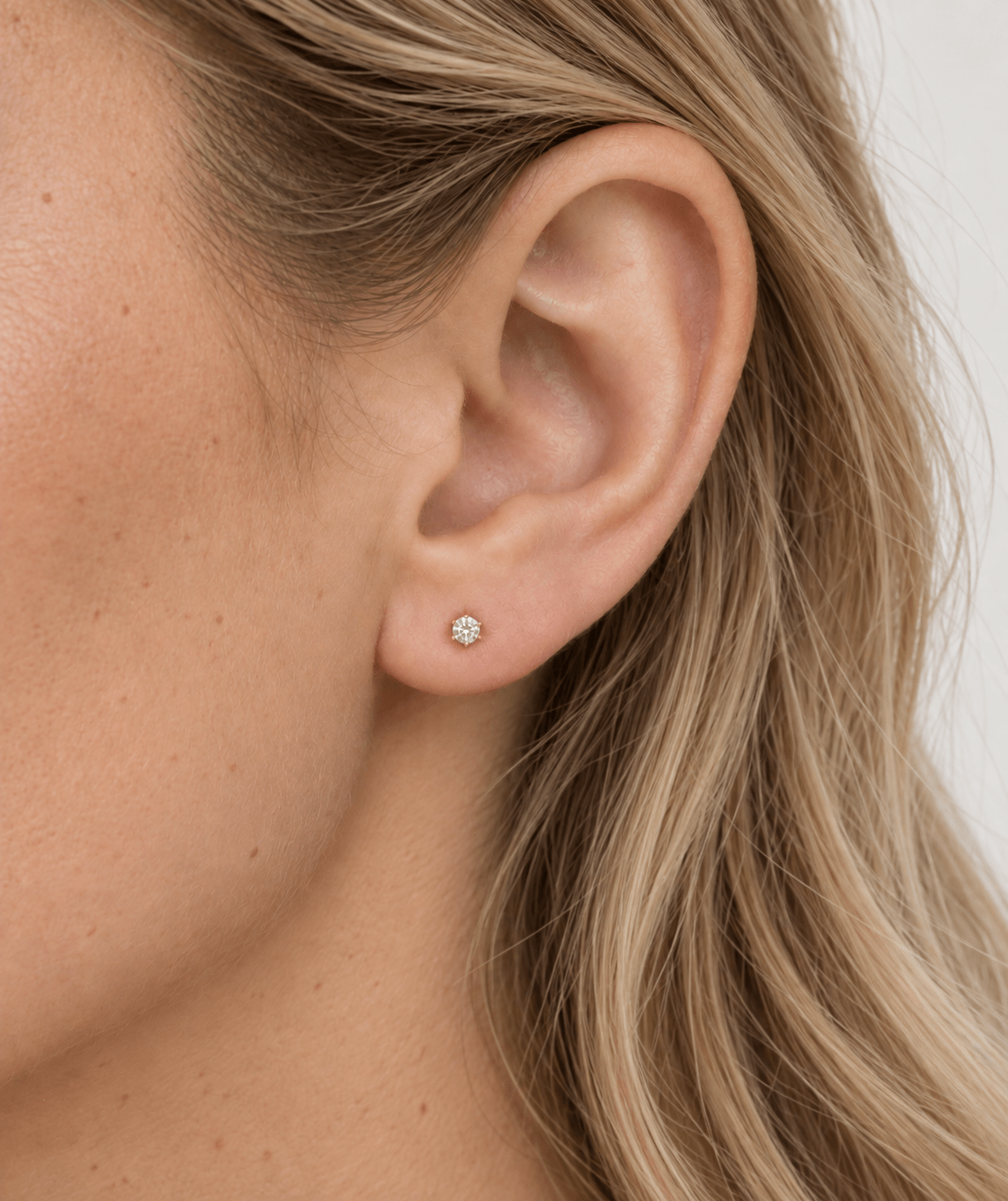 Clear CZ 3mm Gold Tone Stud - LINNY CO WholesaleMetals