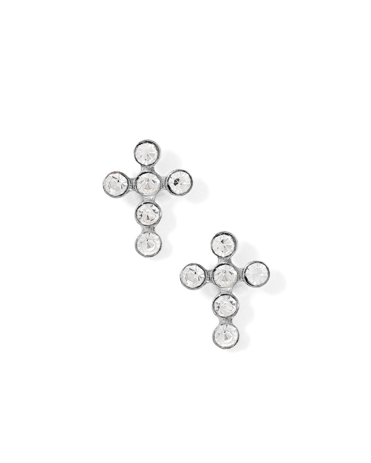 CZ Cross Silver Tone Stud - LINNY CO WholesaleMetals