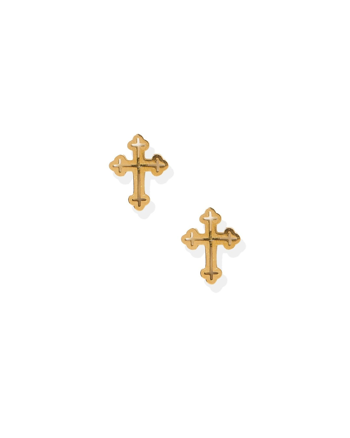 Latin Cross Gold Tone Stud - LINNY CO WholesaleMetals