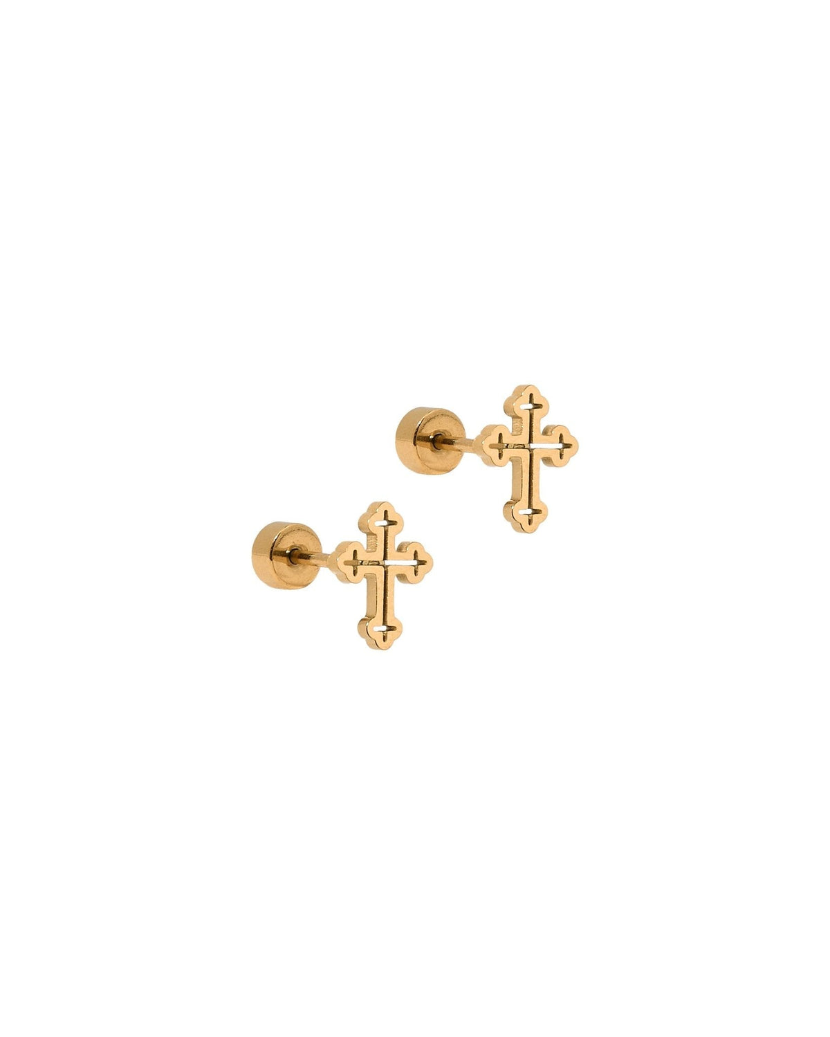 Latin Cross Gold Tone Stud - LINNY CO WholesaleMetals